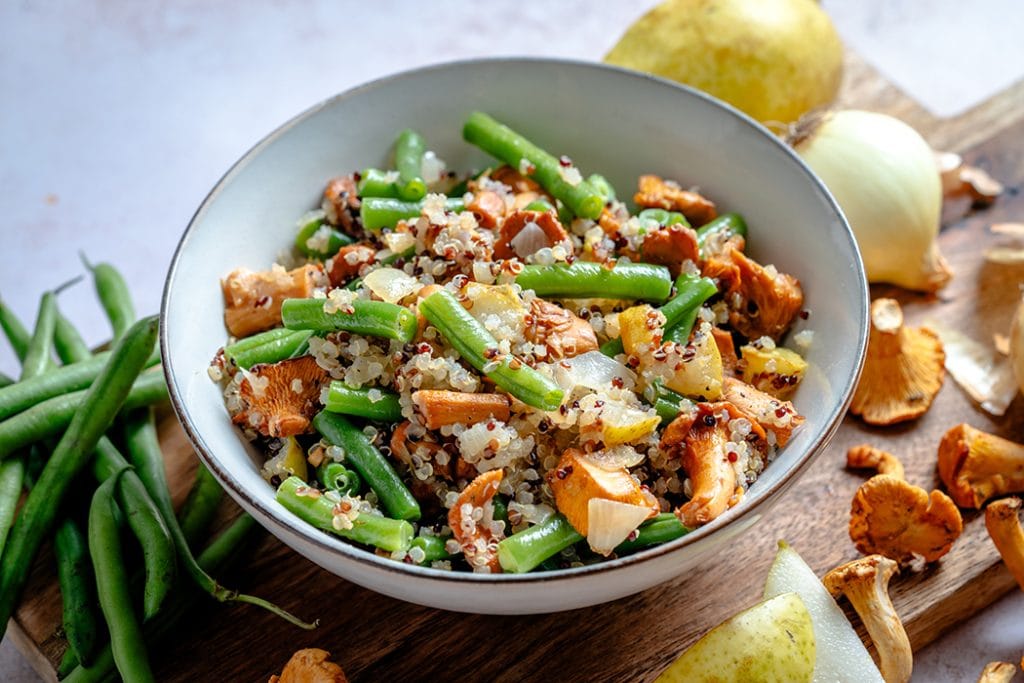 Quinoa Pfanne mit Pfifferlingen und Bohnen01 1