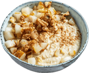 Cremiger Hirse Porridge mit Birne