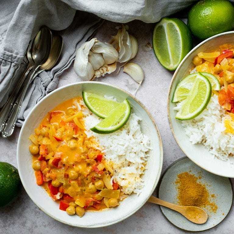 Kichererbsen Curry mit Kokosmilch