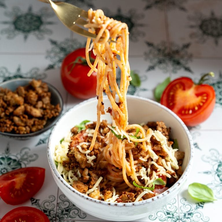 Spaghetti mit Tofu Bolognese